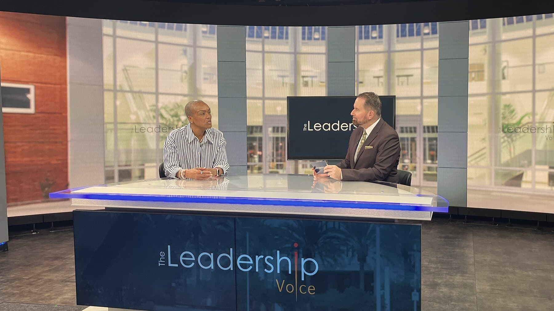 Cheryl Baptiste on set at The Leadership Voice